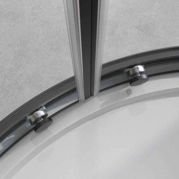 Душевой уголок Cezares Relax 304 90x90x200 стекло прозрачное, профиль оружейная сталь (RELAX-304-R-2-90-C-GM)