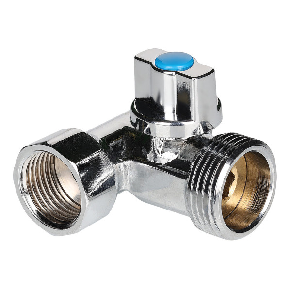 Кран проходной 1/2"х3/4"х1/2" ВН шаровый Valtec (хром) VT.256.N.04