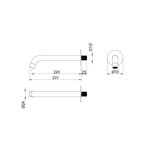 Излив Aquatek Европа оружейная сталь (AQ1341BGM)