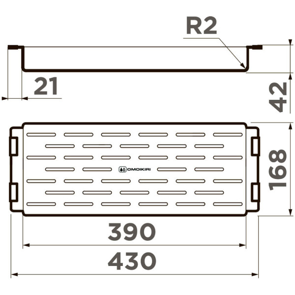 Коландер Omoikiri CO-06-GB 30х162х42 графит (4999044)