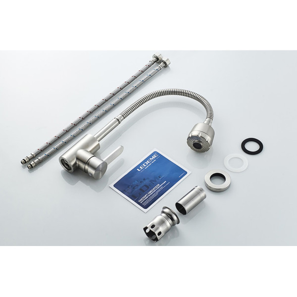 Смеситель для кухни Ledeme с гибким изливом (L74304) Смеситель для кухни Ledeme с гибким изливом (L74304)