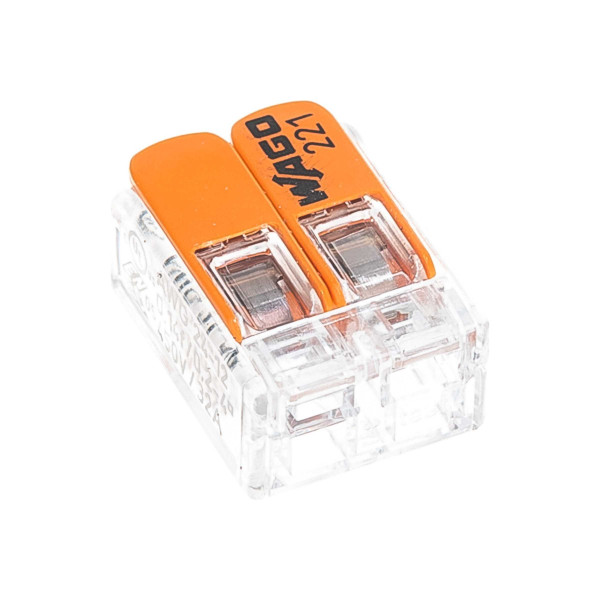 Клемма Wago 2-проводная 0.2 - 4 мм2 прозрачная (221-412)