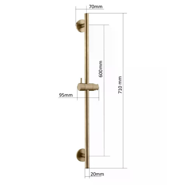 Душевая стойка Boheme Uno 71 см бронза (420-BRB)