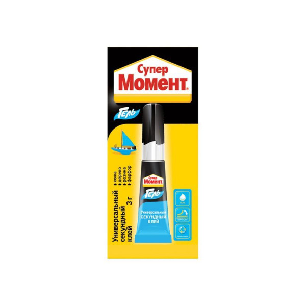 Клей секундный Супер Момент Гель Прозрачный 3 г. (на мульти-карте) (622917)