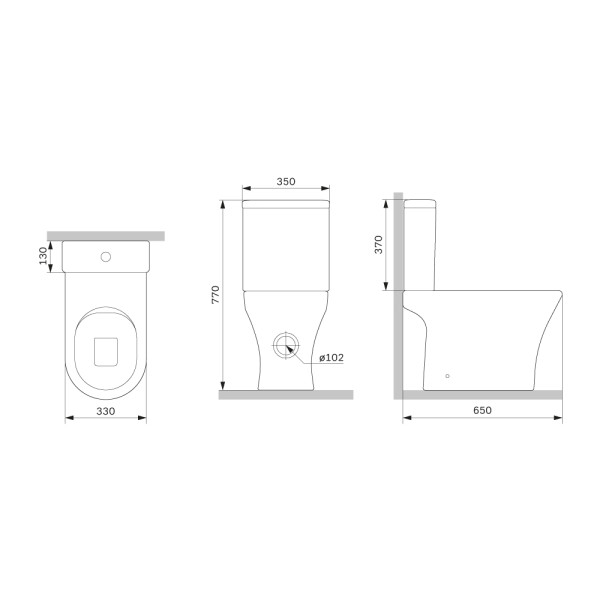 Унитаз-компакт AM.PM Sense безободковый с сидением микролифт (C748600SC) Унитаз-компакт AM.PM Sense безободковый с сидением микролифт (C748600SC)