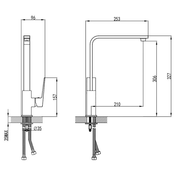 Смеситель для кухни Azario Eddie черный (AZ-VBH568080PA)