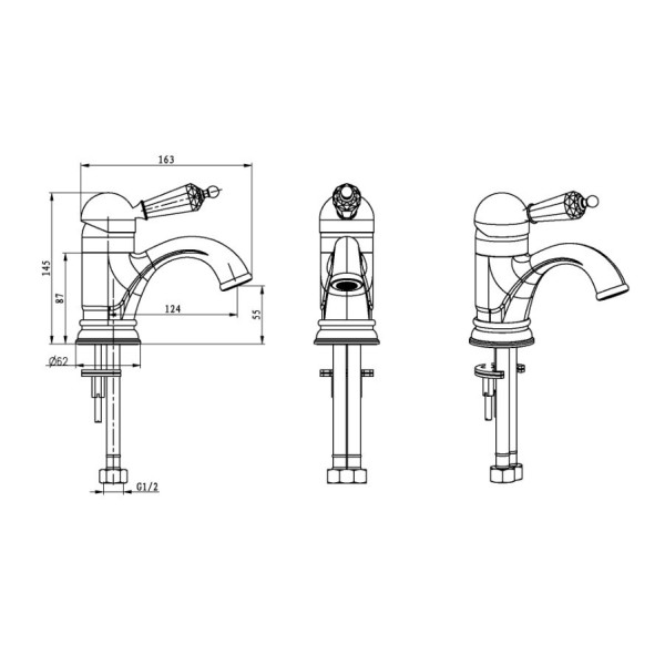 Смеситель для раковины Boheme Imperiale Ripresa золотой (321) Смеситель для раковины Boheme Imperiale Ripresa золотой (321)