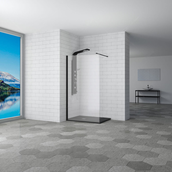 Душевая перегородка RGW WA-002 B 900*1950 стекло матовое, профиль черный (35100209-24)