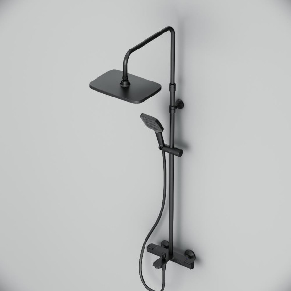 Душевая система AM.PM Func см-ль для ванны и душа с ТМС, душ.штанга, верхн. душ квадр., ручн.душ, черн (F078F522)