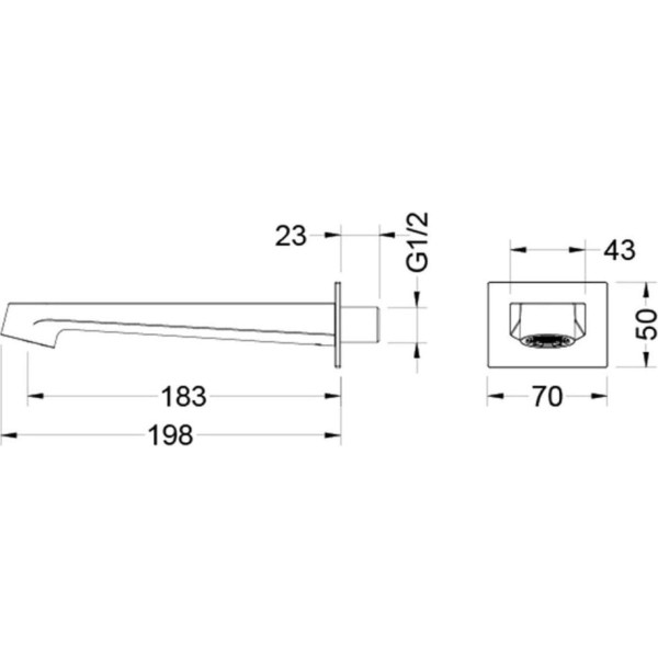 Излив Aquatek Оберон 183 мм хром (AQ1241CR)