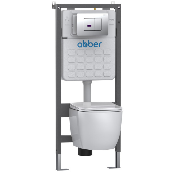 Клавиша смывная Abber с клавишей хром глянцевый (AC0122S) Клавиша смывная Abber с клавишей хром глянцевый (AC0122S)