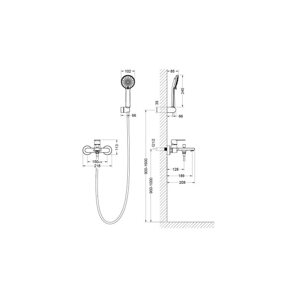 Смеситель для ванны Aquatek Лира черный матовый (AQ1449MB) Смеситель для ванны Aquatek Лира черный матовый (AQ1449MB)