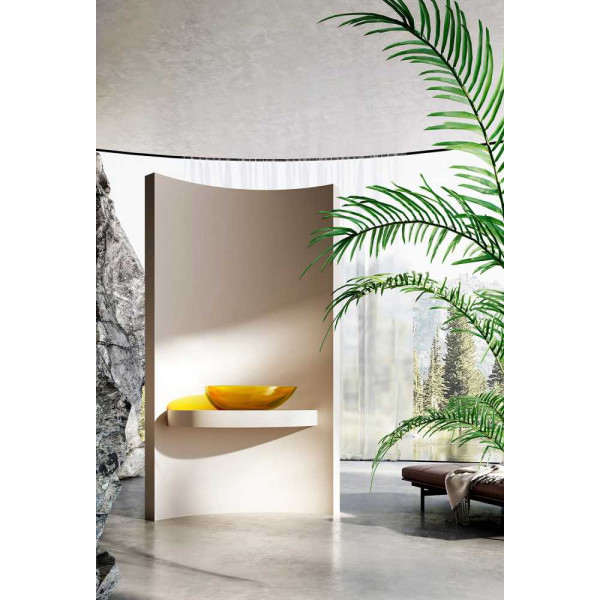 Раковина накладная Abber Kristall желтая (AT2811Amber)