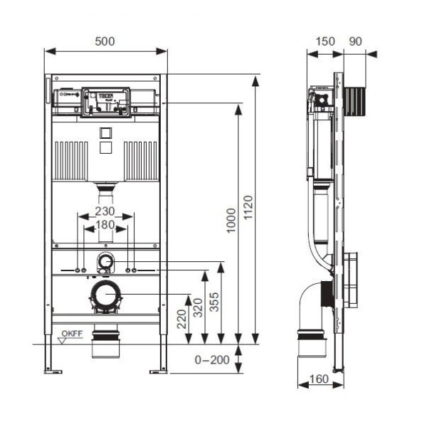 Инсталляция для унитаза Tece TECEprofil (9300300)