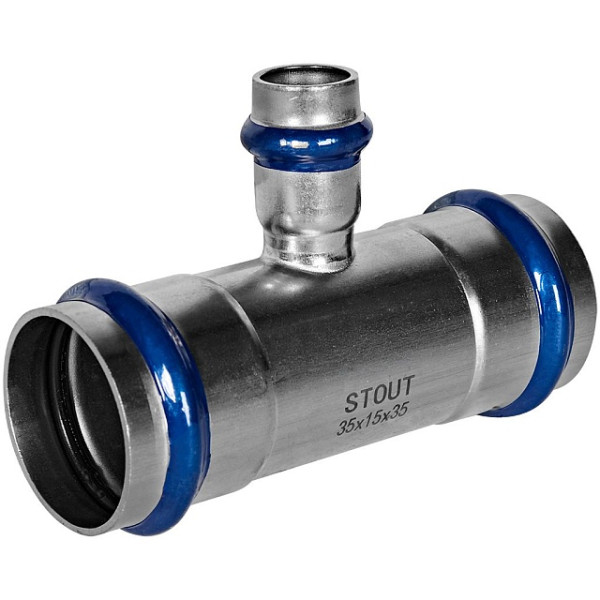 Тройник переходной 35х15х35 Stout SSS-2014 ВПр (нерж.ст., пресс) SSS-2014-351535 Тройник переходной 35х15х35 Stout SSS-2014 ВПр (нерж.ст., пресс) SSS-2014-351535