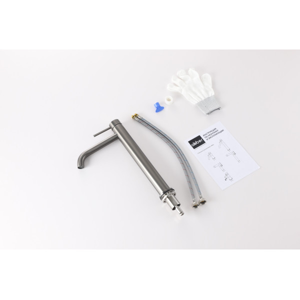 Смеситель для раковины Abber Wasser Kreis 316 оружейная сталь брашированная (AF8111BGG-L)