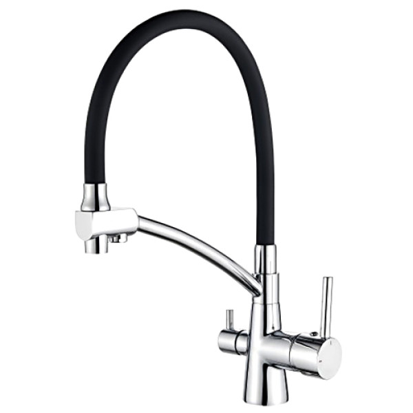 Смеситель для кухни Ledeme с гибким изливом, с переключателем на фильтр (L4855-2) Смеситель для кухни Ledeme с гибким изливом, с переключателем на фильтр (L4855-2)