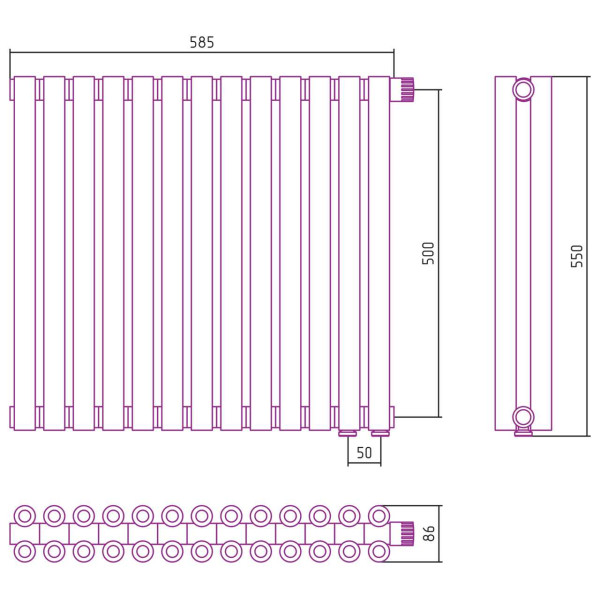 Дизайн-радиатор Сунержа Эстет-00 EU50 500*585 13 секций хром (00-0322-5013) Дизайн-радиатор Сунержа Эстет-00 EU50 500*585 13 секций хром (00-0322-5013)
