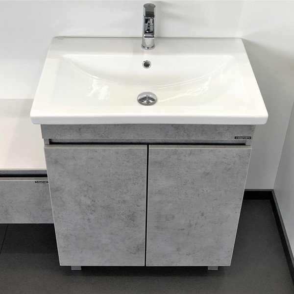 Тумба напольная Comforty Валдай 700x870x450 белый матовый с раковиной (00-00001518)