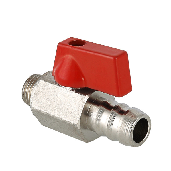 Кран 1/4" Н шаровый сливной со штуцером Valtec (красная ручка) VT.435.N.02 Кран 1/4" Н шаровый сливной со штуцером Valtec (красная ручка) VT.435.N.02