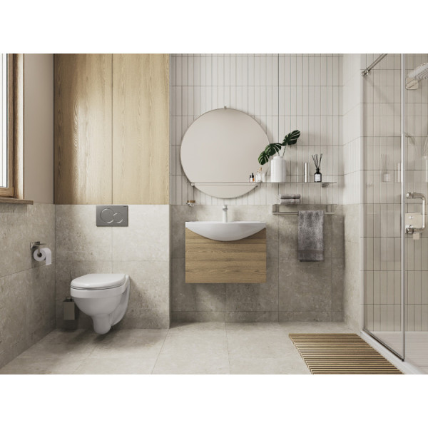 Комплект инсталляция с унитазом Santeri Альфа с сиденьем полипропилен, с панелью смыва хром (1.3815.9.S00.00B.0)