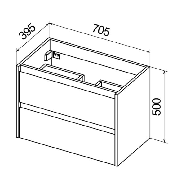 Тумба подвесная BelBagno Kraft 39 71 см Bianco Opaco (Kraft 39-700/390-2C-SO-BO)