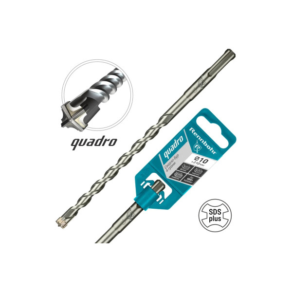 Бур для перфоратора SDS+ 10х210 мм. Rennbohr Quadro (4 грани) (511021)