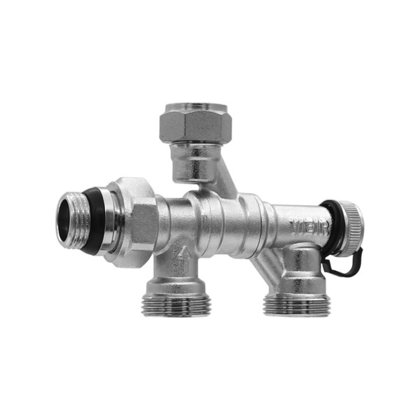 Клапан термостатический угловой 1/2" (осевой, с доп. уплотнением и воздухоотводчиком) (VR321A)