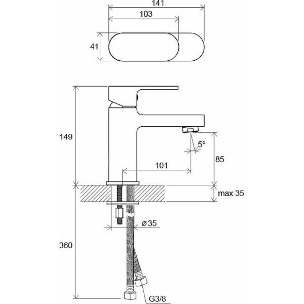 Смеситель для раковины Ravak Chrome CR 012.00 хром (X070041)