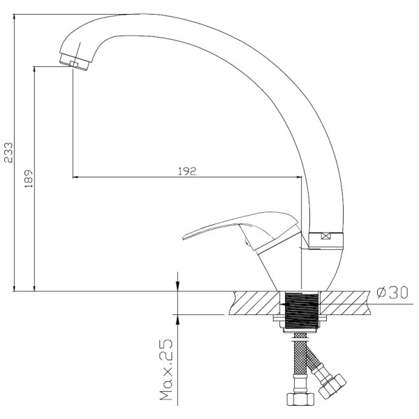 Смеситель для кухни Клевер Nega хром (NG 03)