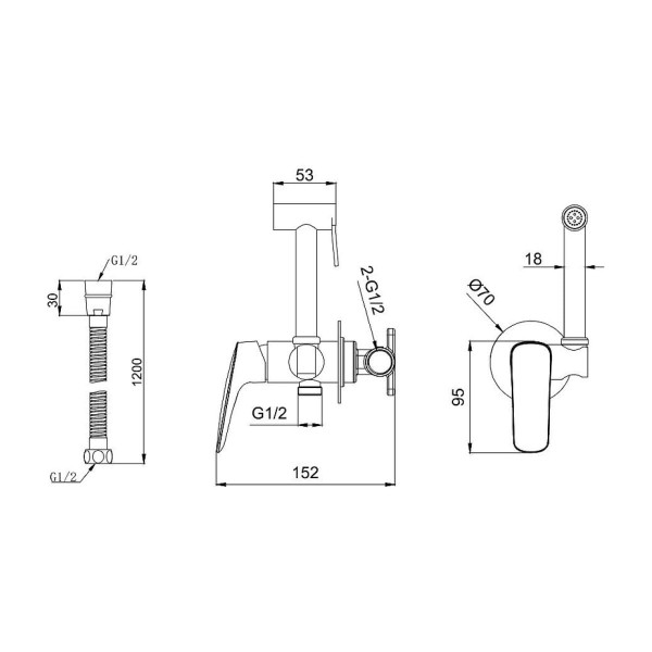 Смеситель с гигиеническим душем Aquatek Вега хром (AQ1019CR) Смеситель с гигиеническим душем Aquatek Вега хром (AQ1019CR)