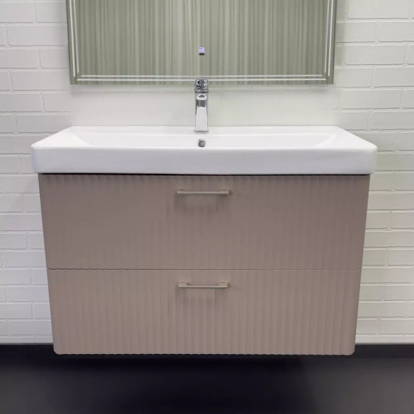 Тумба подвесная с раковиной Comforty Ангара 910x475x590 дуб латте (00-00021036)