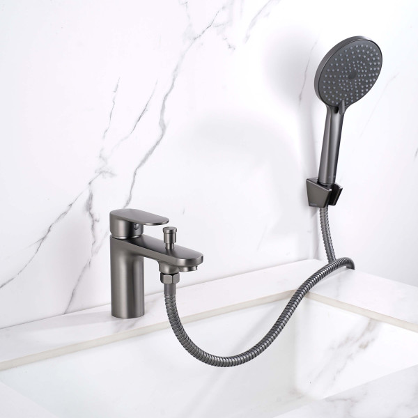 Смеситель на борт ванны Aquatek Ника оружейная сталь (AQ1844BGM) Смеситель на борт ванны Aquatek Ника оружейная сталь (AQ1844BGM)