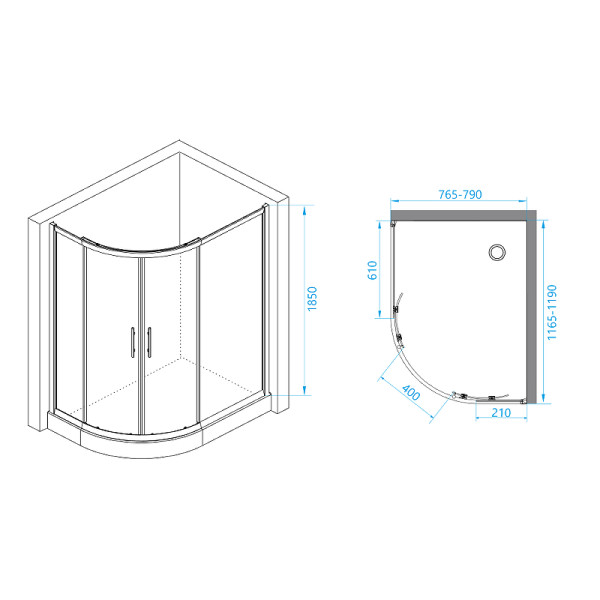 Душевой уголок RGW PA-61 120*80 стекло прозрачное, профиль хром 41086182-11 Душевой уголок RGW PA-61 120*80 стекло прозрачное, профиль хром 41086182-11