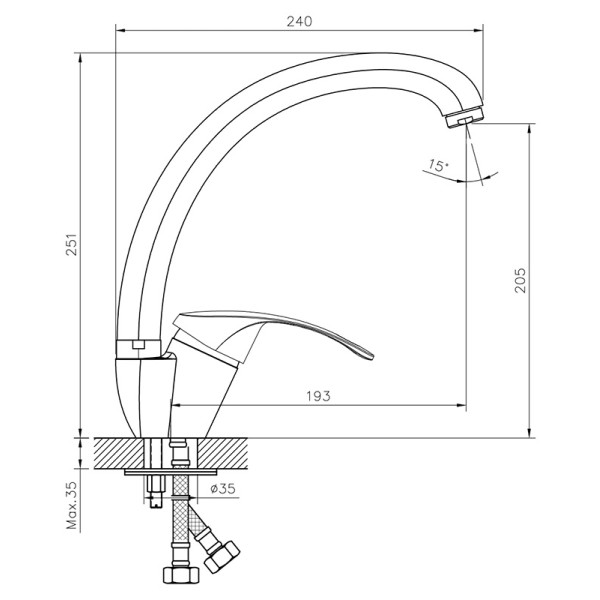 Смеситель для кухни Decoroom DR71 хром (DR71021)