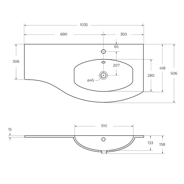 Раковина встраиваемая Cezares правосторонняя Extra Bianco 104x53 (82408) Раковина встраиваемая Cezares правосторонняя Extra Bianco 104x53 (82408)