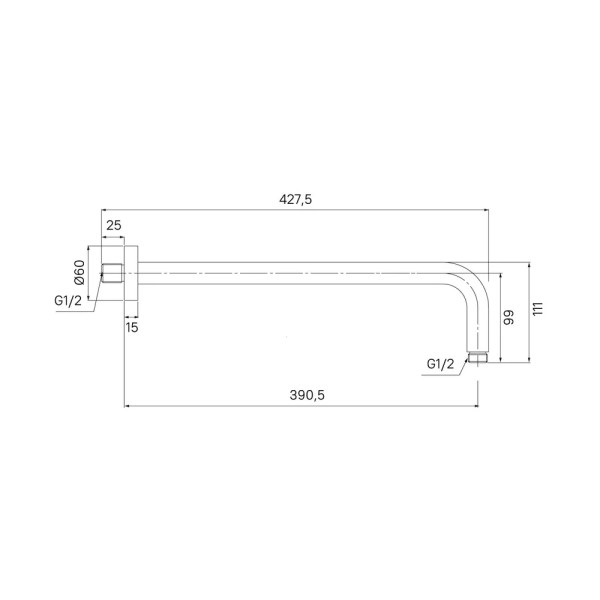 Кронштейн для верхнего душа Dale в стену круглый черный матовый Milardo (DALBL39M61)