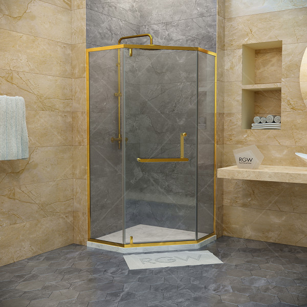Душевой уголок RGW HO-084-G 90*90 стекло прозрачное осветлённое, профиль золото 350608499-016