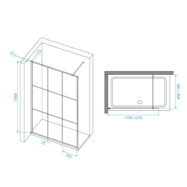 Душевая перегородка RGW WA-111 B 1200*1950 стекло прозрачное (принт), профиль черный (411011112-84) Душевая перегородка RGW WA-111 B 1200*1950 стекло прозрачное (принт), профиль черный (411011112-84)