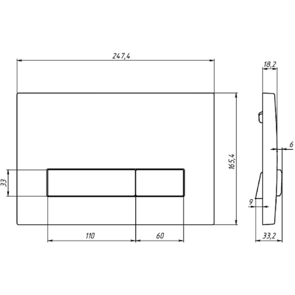 Инсталляция для подвесного унитаза Berges АТОМ Line 410 с клавишей (040338) хром