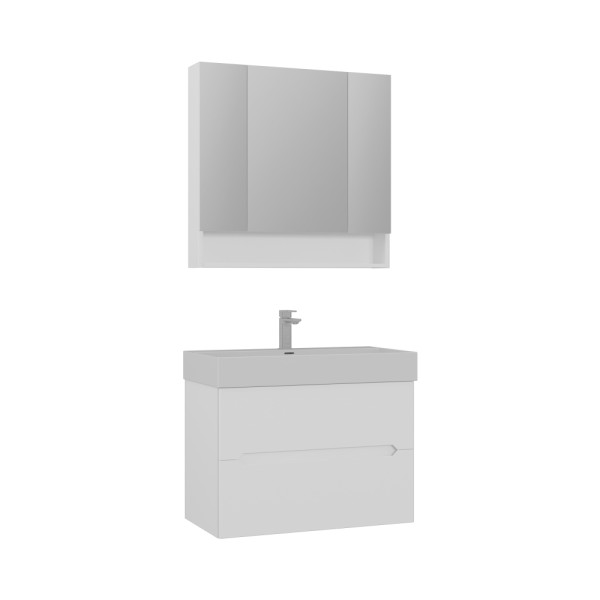 Тумба подвесная Orka Malta 800x470x630 с раковиной белый матовый (5001471) Тумба подвесная Orka Malta 800x470x630 с раковиной белый матовый (5001471)