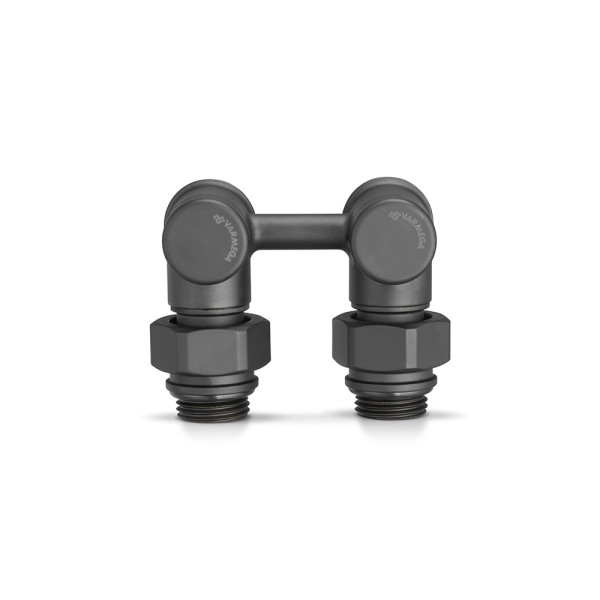 Фитинг двойной угловой со встроенным шаровым краном 1/2"х3/4"(18)ЕК Varmega VMDV20 (черный) (VMDV20-200415)