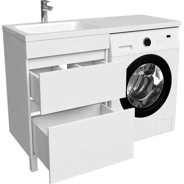Тумба для стиральной машины с раковиной Iddis Optima Home белая (OPH12LBi95K) Тумба для стиральной машины с раковиной Iddis Optima Home белая (OPH12LBi95K)