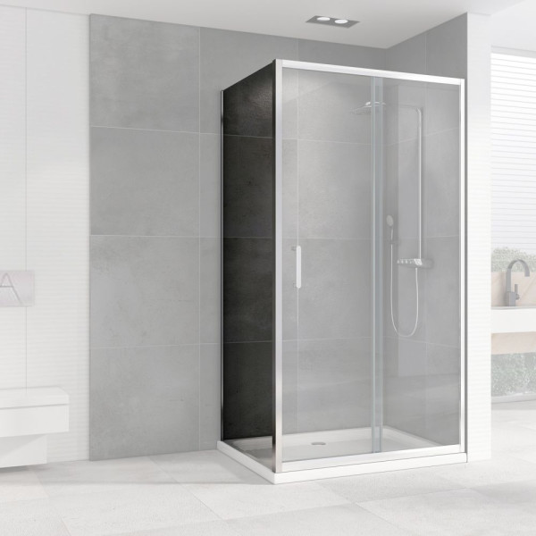 Душевое ограждение Abber Diamant 50x190 стекло прозрачное, профиль хром (S505) Душевое ограждение Abber Diamant 50x190 стекло прозрачное, профиль хром (S505)