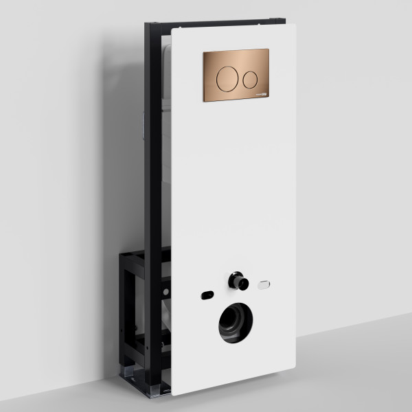 Инсталляция для унитаза WasserKRAFT Glan с клавишей смыва золото розовое (66TLT.010.ME.WH.RG02)