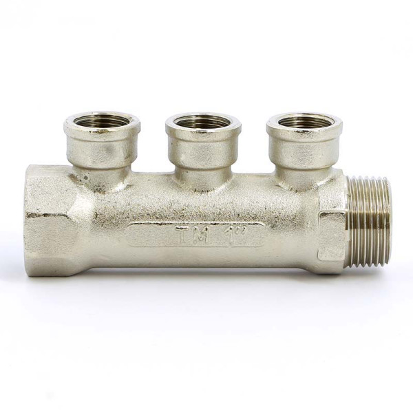 Коллектор "Tiemme" 3 отв. 1"*1/2"В (никель) (1910077) Коллектор "Tiemme" 3 отв. 1"*1/2"В (никель) (1910077)