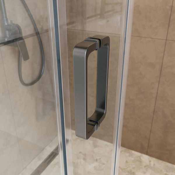 Душевая дверь BelBagno Soft Close-2 110x200 стекло прозрачное, профиль оружейная сталь матовая (SOFT_CLOSE-2-BF-1-110-C-GM)