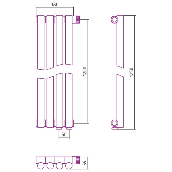 Дизайн-радиатор Сунержа Эстет-1 EU50 правый 1200*180 4 секции золотой (03-0311-1204) Дизайн-радиатор Сунержа Эстет-1 EU50 правый 1200*180 4 секции золотой (03-0311-1204)