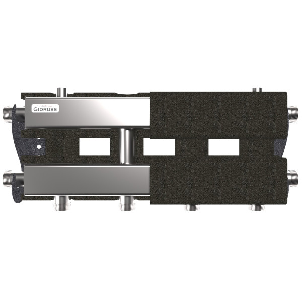 Коллектор модульный Gidruss MKSS-60-3D.EPP (до 60 кВт, магистраль G 1", 2+1 контура G 1", EPP-термоизоляция, 4D-кронштейны K.UMS, универсальное подклю Коллектор модульный Gidruss MKSS-60-3D.EPP (до 60 кВт, магистраль G 1", 2+1 контура G 1", EPP-термоизоляция, 4D-кронштейны K.UMS, универсальное подклю