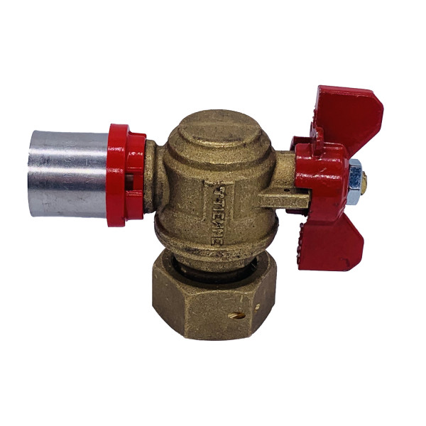 Кран шаровый угловой с накидной гайкой Tiemme 20x3/4"В пресс (латунь) (1680019) Кран шаровый угловой с накидной гайкой Tiemme 20x3/4"В пресс (латунь) (1680019)